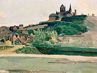 Oppenheim: Katharinenkirche – Aquarell 1873